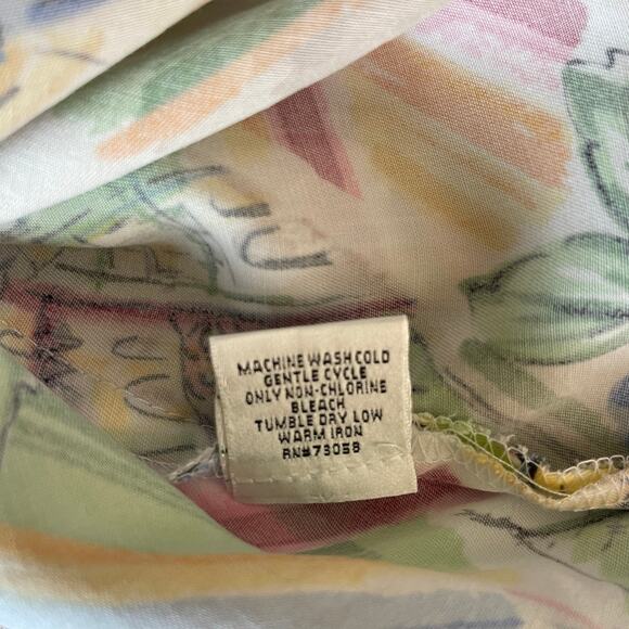 Talbots Colorful Italy France Scene City Floral Print Skirt Womens 8 Tencel Soft - Picture 7 of 11